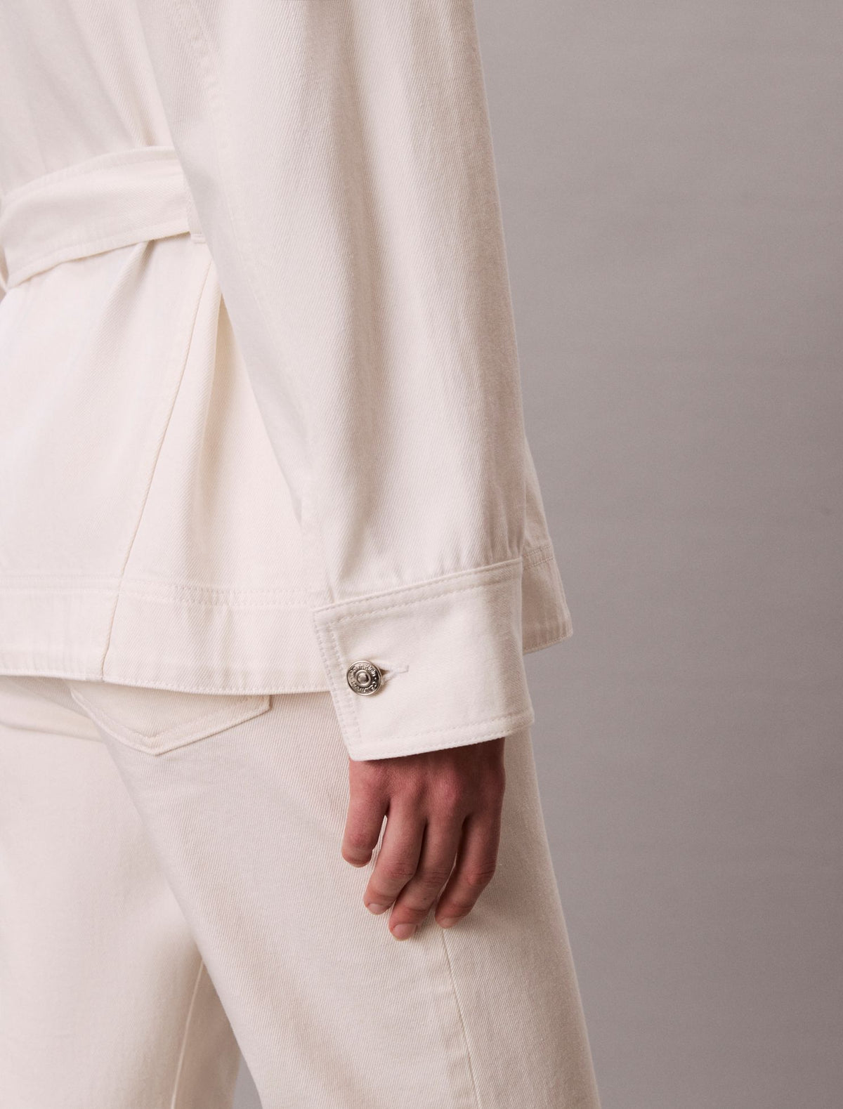 Denim Cinched Belted Jacket - Calvin Klein Women