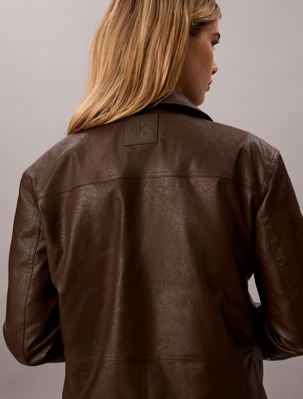 Faux Leather Motorcycle Jacket - Calvin Klein Women
