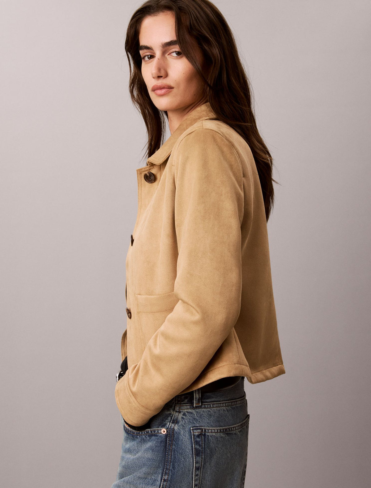 Faux Suede Jacket - Calvin Klein Women