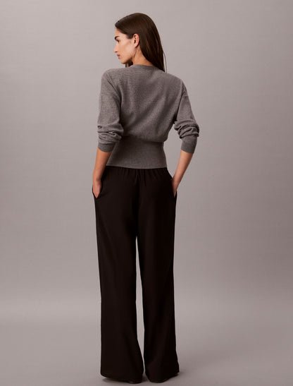 Wide Leg Pull-On Pants - Calvin Klein Women