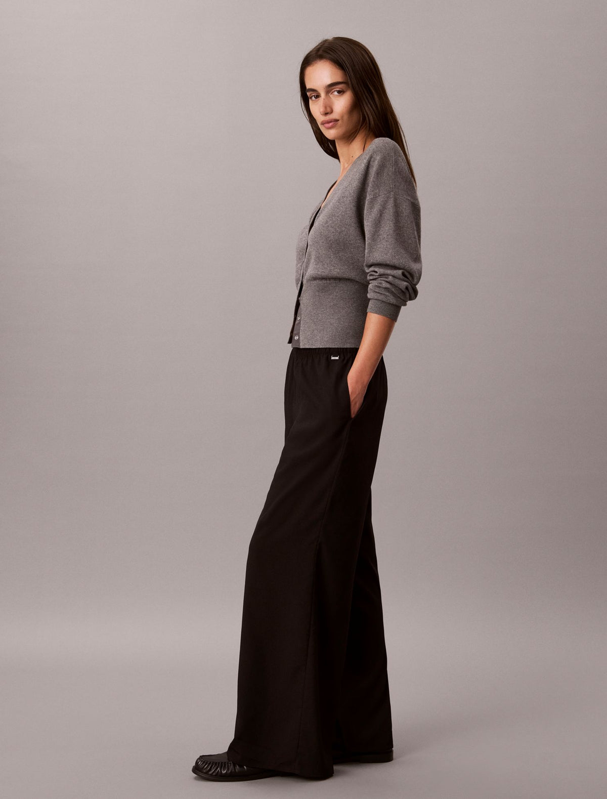 Wide Leg Pull-On Pants - Calvin Klein Women