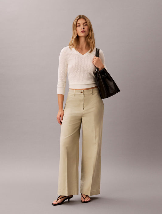 Chino Wide Leg Pants - Calvin Klein Women