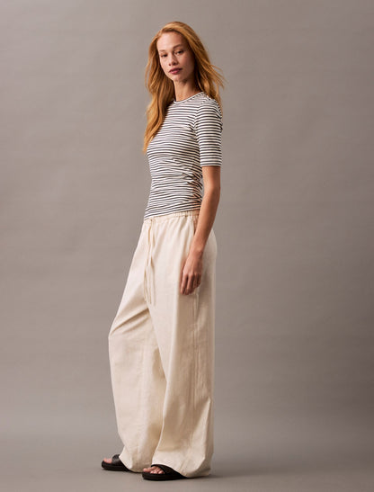 Linen Cotton Drawstring Pants - Calvin Klein Women