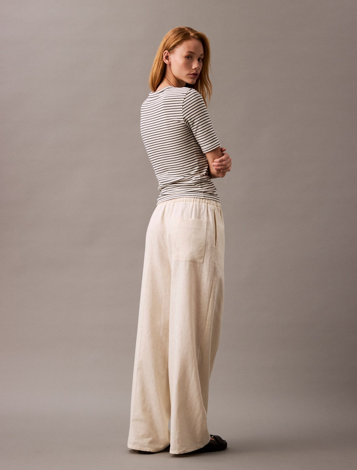 Linen Cotton Drawstring Pants - Calvin Klein Women
