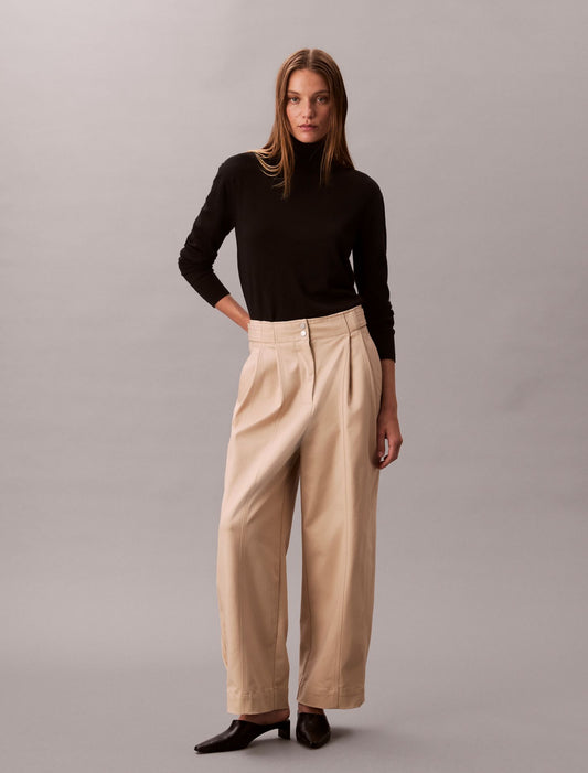 Adjustable Wide Leg Chino Pants - Calvin Klein Women
