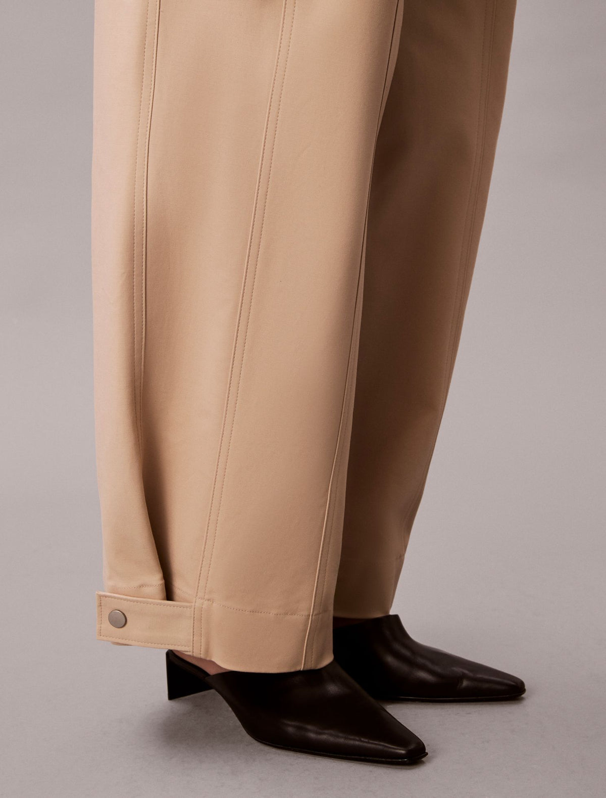 Adjustable Wide Leg Chino Pants - Calvin Klein Women