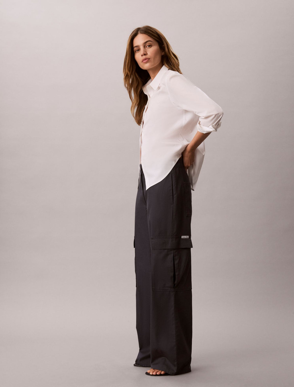 Cotton Stretch Twill Cargo Pants - Calvin Klein Women