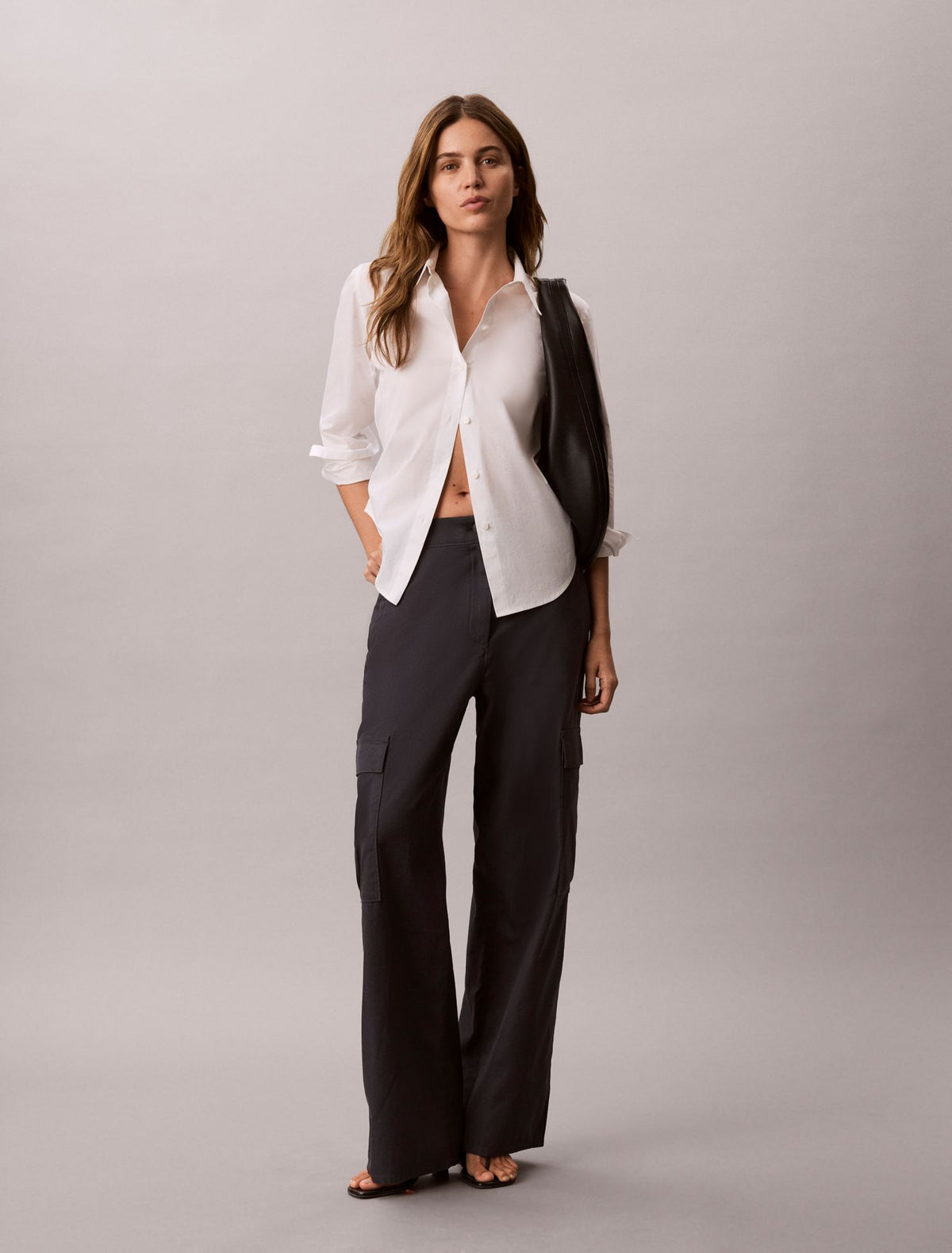 Cotton Stretch Twill Cargo Pants - Calvin Klein Women