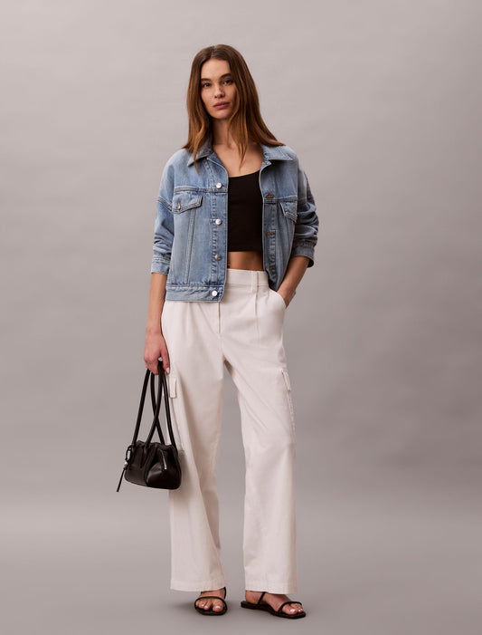 Cotton Stretch Twill Cargo Pants - Calvin Klein Women