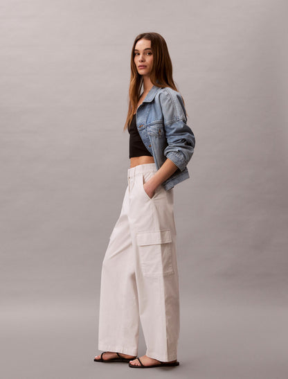 Cotton Stretch Twill Cargo Pants - Calvin Klein Women