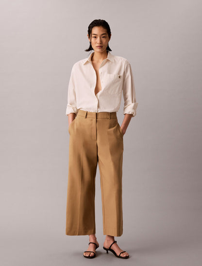 Wide Leg Cropped Chino Pant - Calvin Klein Women