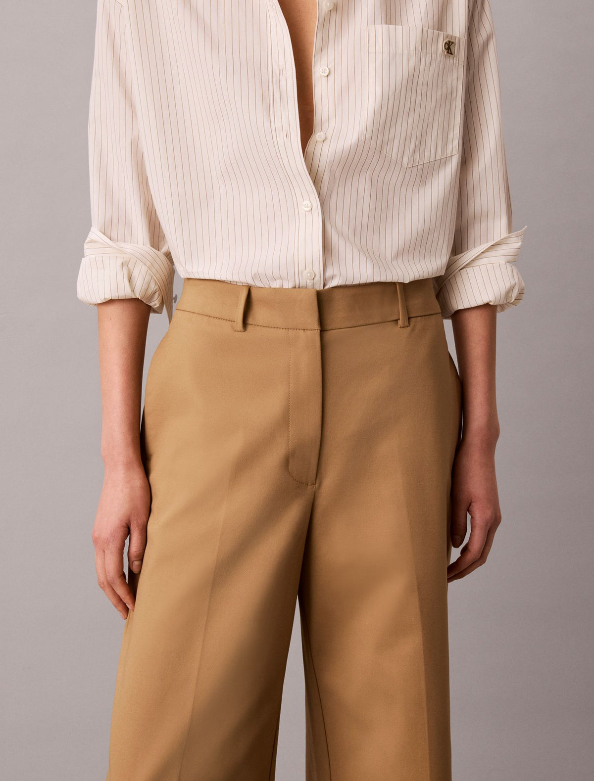 Wide Leg Cropped Chino Pant - Calvin Klein Women