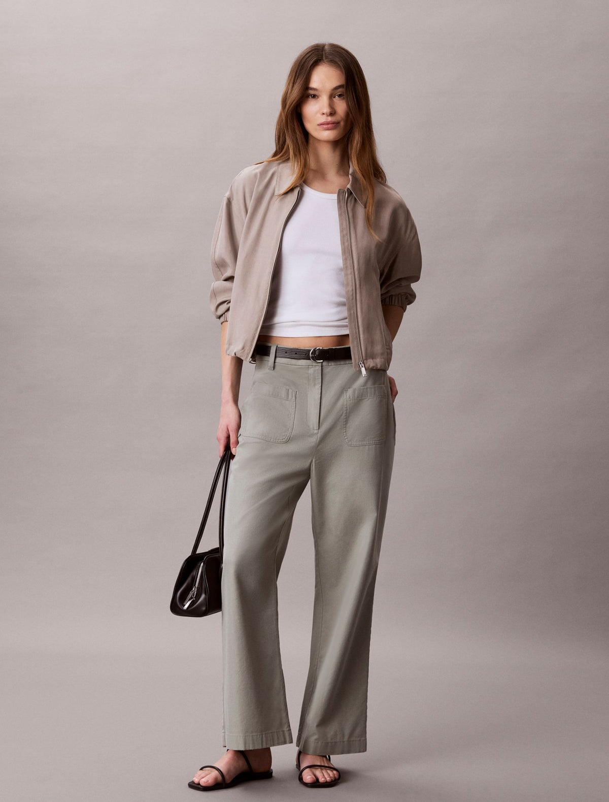 Marcy Twill Wide Leg Pants - Calvin Klein Women