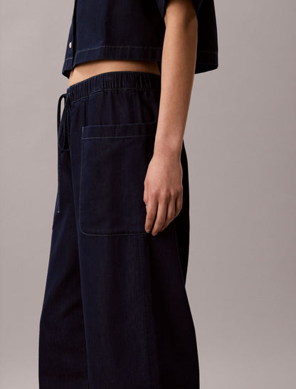 Cotton Lyocell Pull-On Cargo Pants - Calvin Klein Women