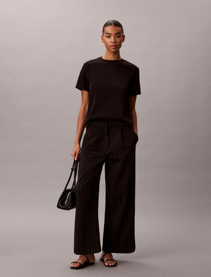 Ponte Stripe Wide Leg Pants - Calvin Klein Women