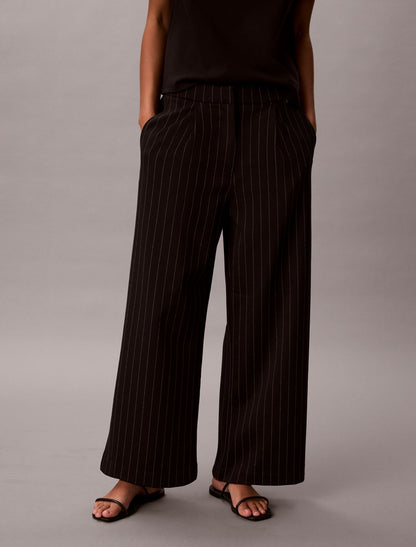 Ponte Stripe Wide Leg Pants - Calvin Klein Women
