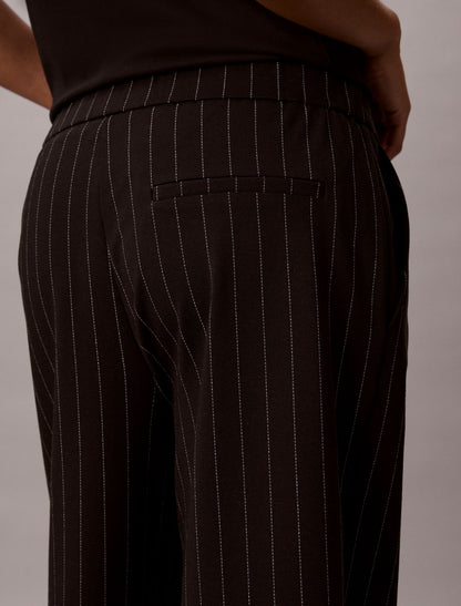 Ponte Stripe Wide Leg Pants - Calvin Klein Women