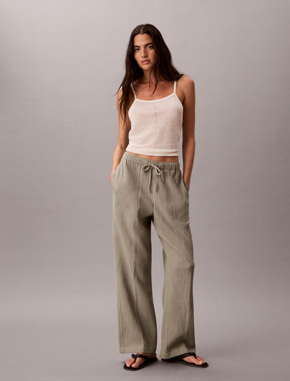 Double Gauze Pull-On Pants - Calvin Klein Women