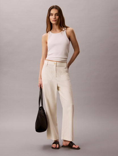 Marcy Twill Wide Leg Pants - Calvin Klein Women