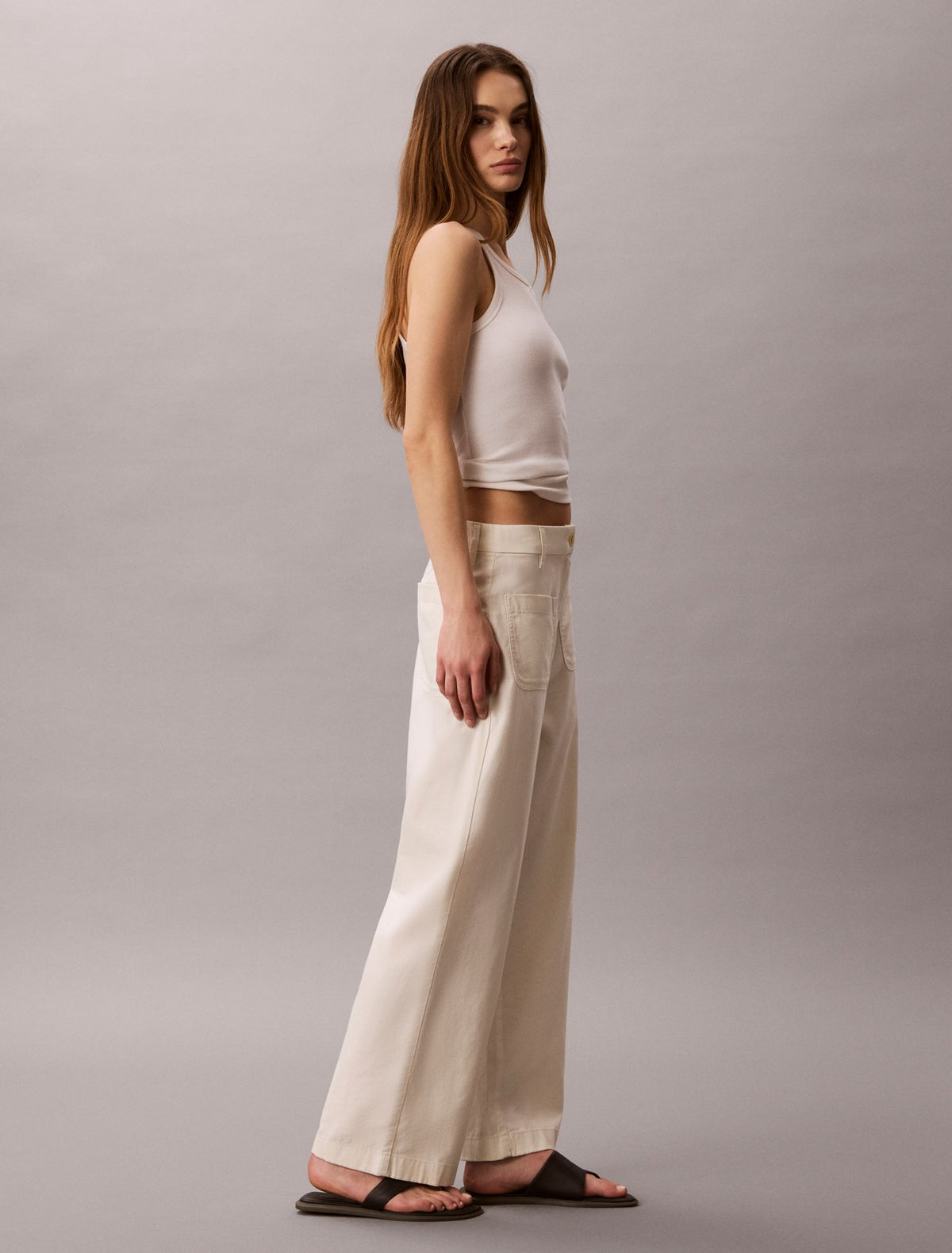 Marcy Twill Wide Leg Pants - Calvin Klein Women