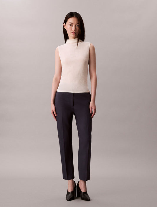 Cotton Stretch Straight Fit Chino Pants - Calvin Klein Women