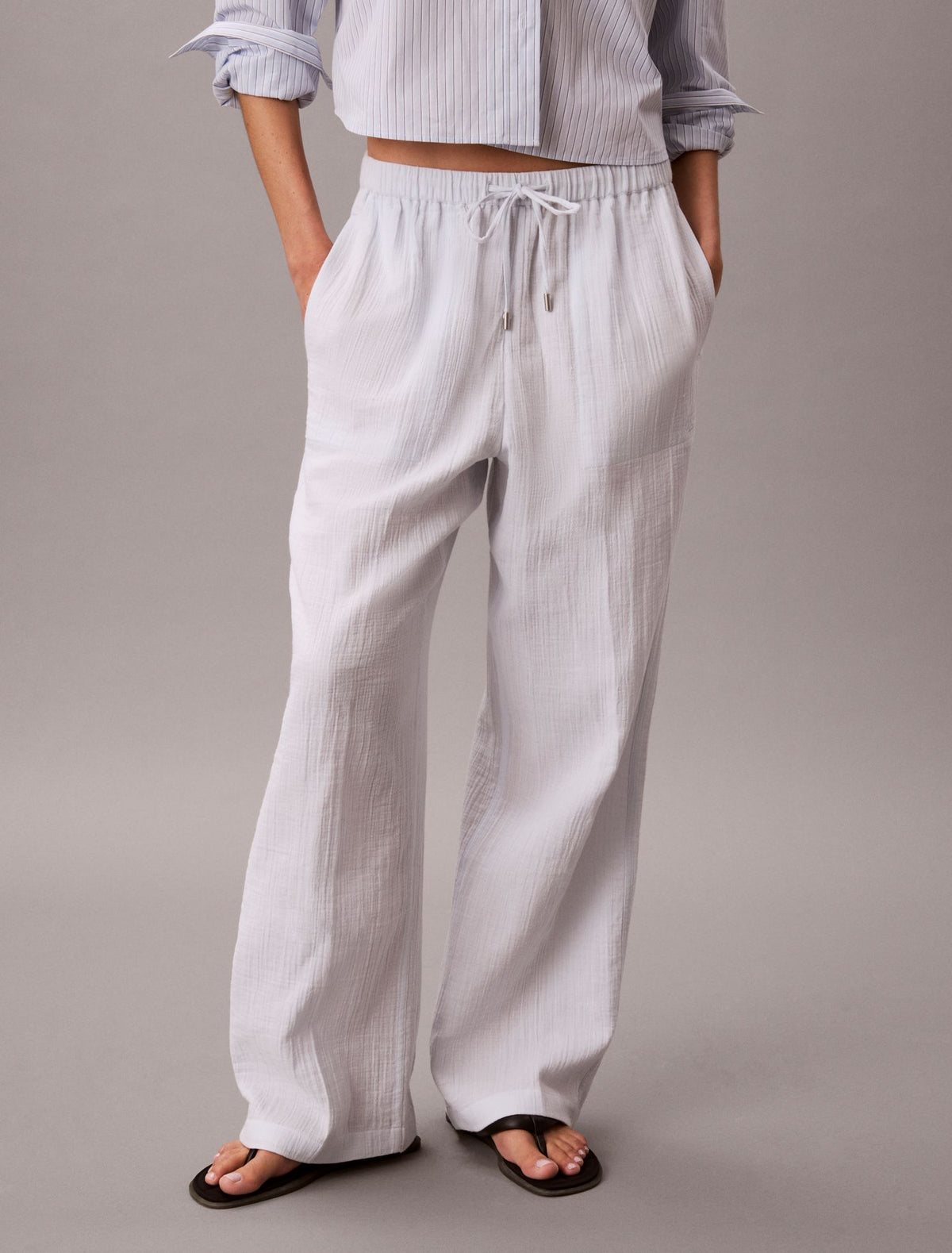 Double Gauze Pull-On Pants - Calvin Klein Women