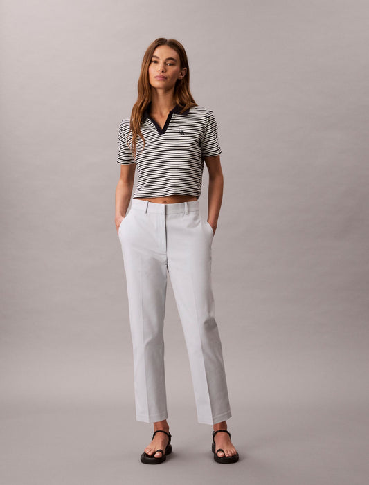 Cotton Stretch Straight Fit Chino Pants - Calvin Klein Women