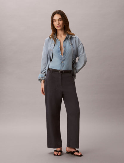 Marcy Twill Wide Leg Pants - Calvin Klein Women