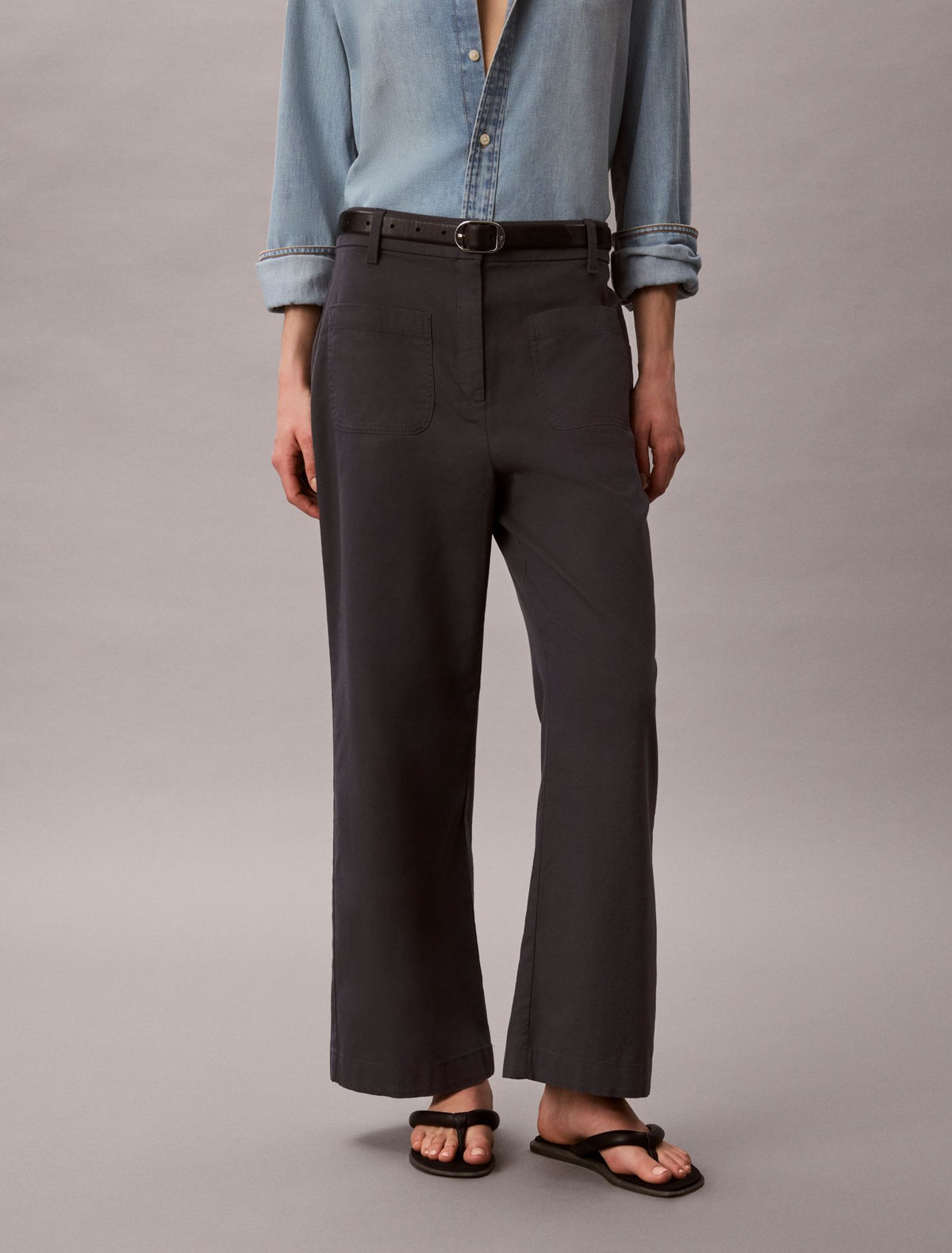 Marcy Twill Wide Leg Pants - Calvin Klein Women