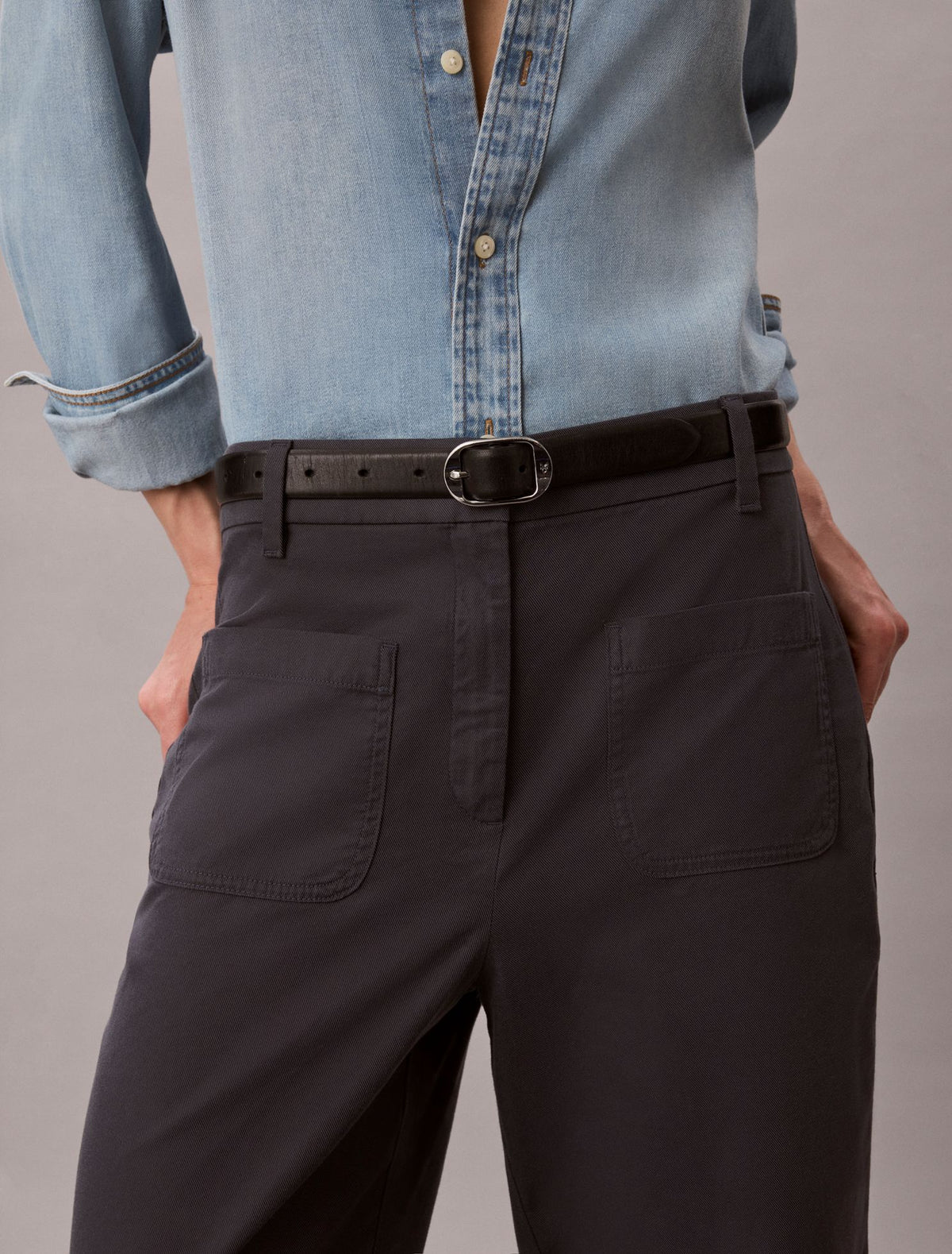 Marcy Twill Wide Leg Pants - Calvin Klein Women