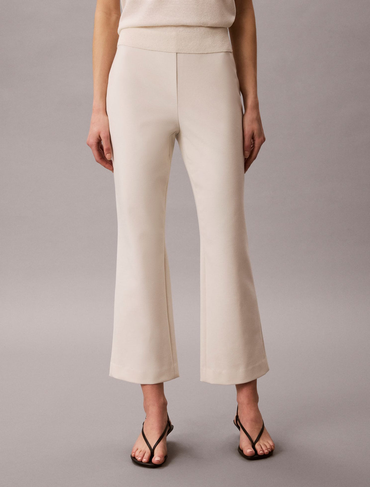 Ponte Cropped Flared Pants - Calvin Klein Women