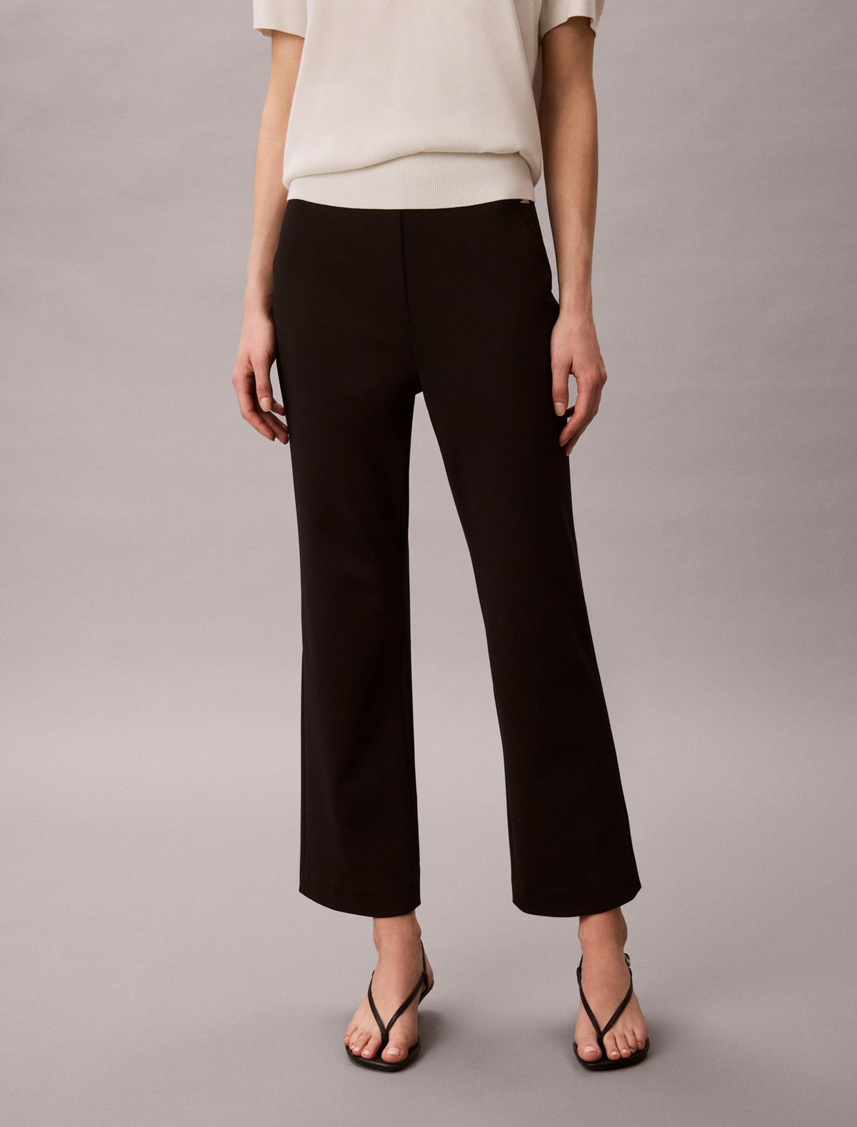 Ponte Cropped Flared Pants - Calvin Klein Women