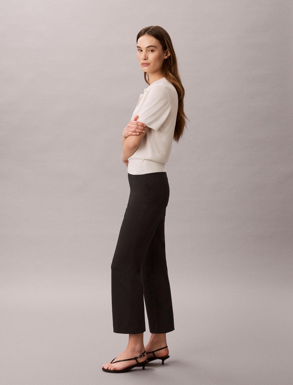 Ponte Cropped Flared Pants - Calvin Klein Women