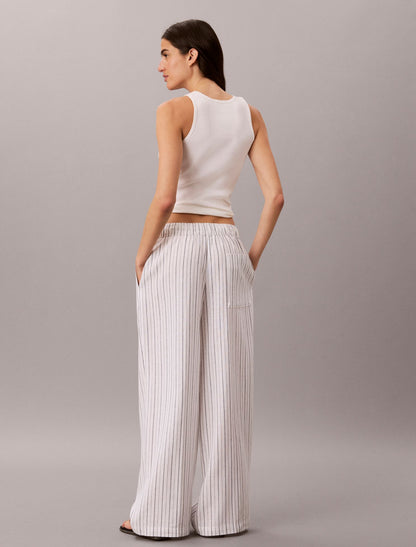 Linen Blend Pull-On Pants - Calvin Klein Women
