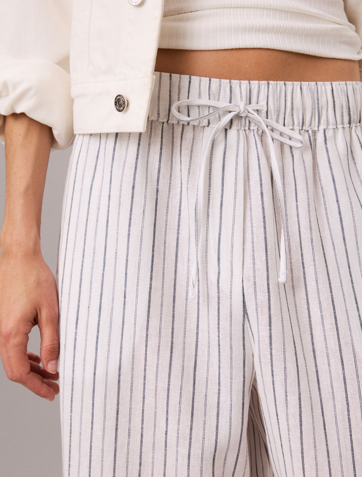 Linen Blend Pull-On Pants - Calvin Klein Women