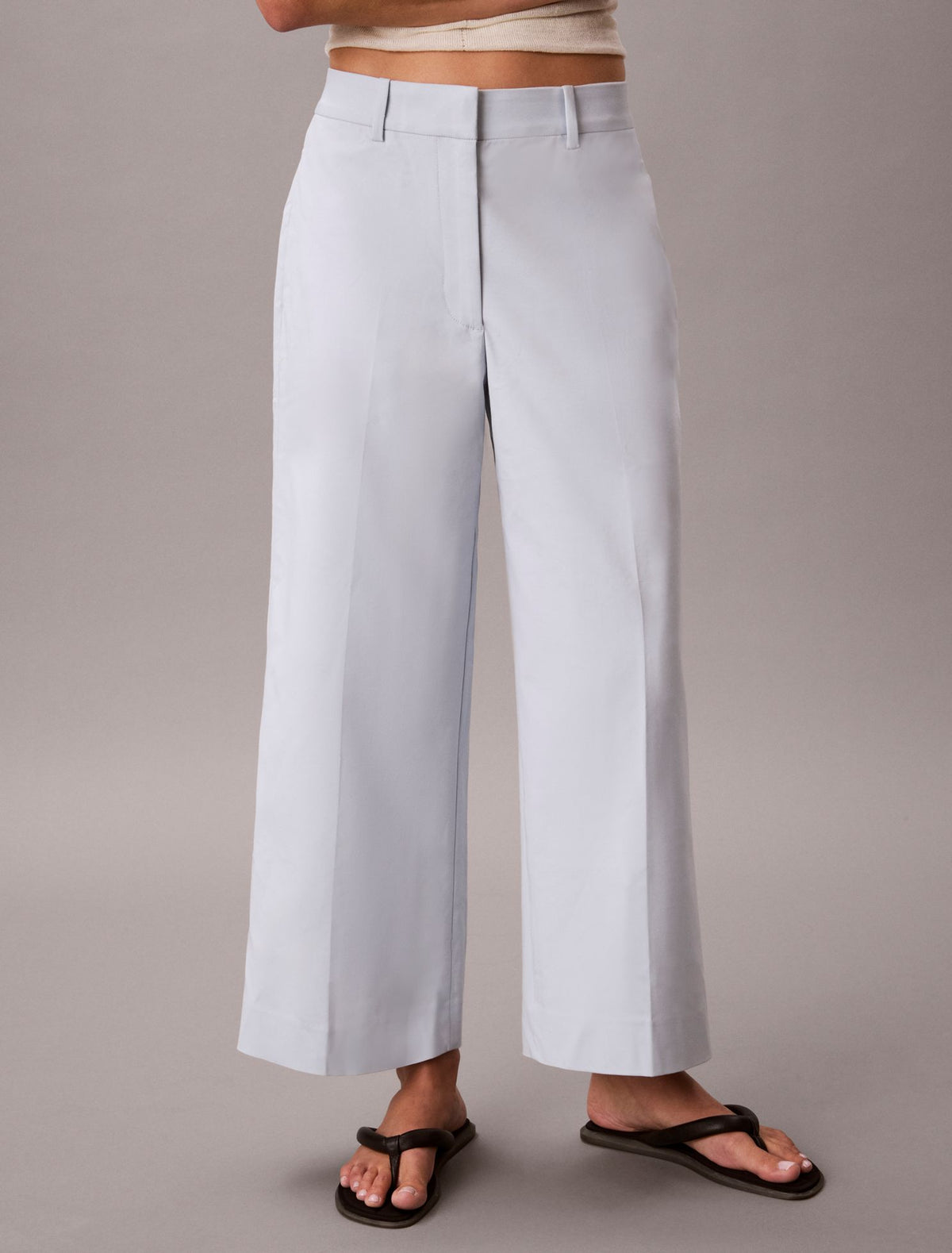 Wide Leg Cropped Chino Pant - Calvin Klein Women