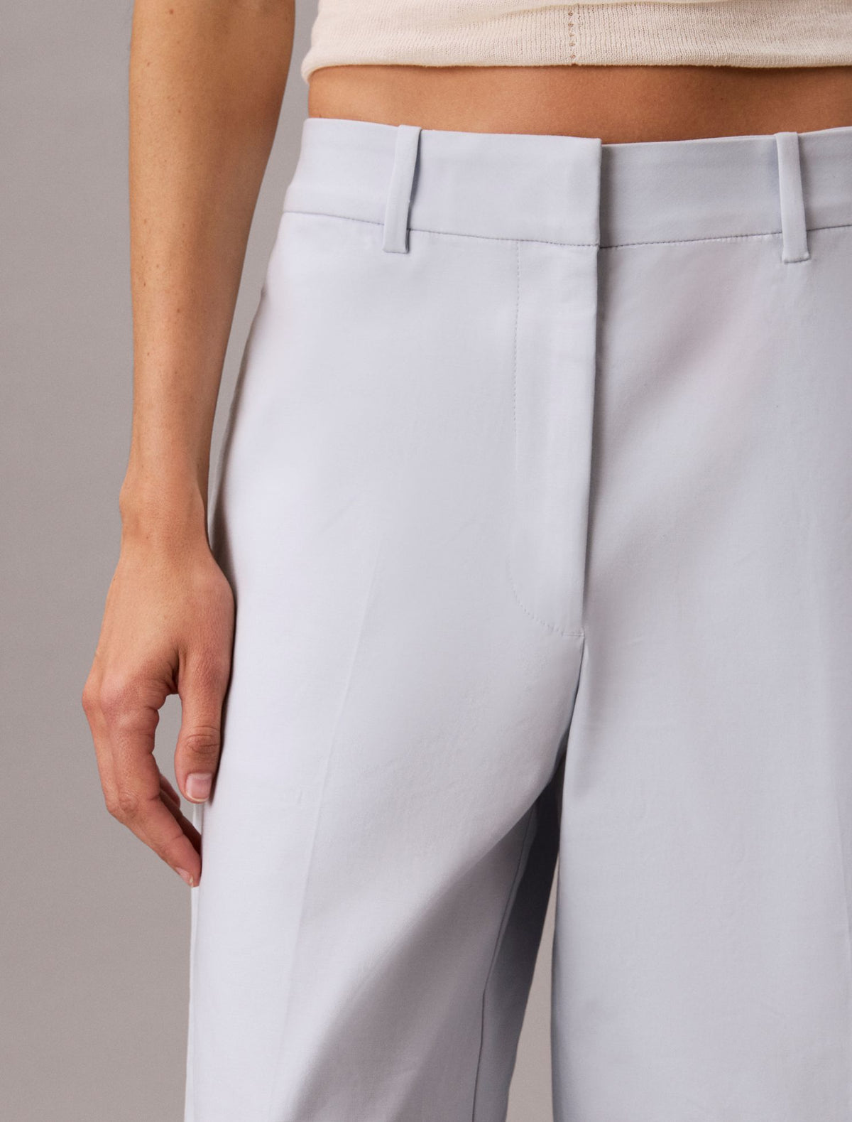 Wide Leg Cropped Chino Pant - Calvin Klein Women