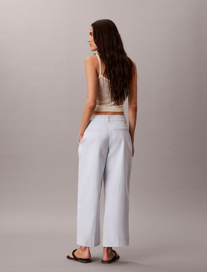 Wide Leg Cropped Chino Pant - Calvin Klein Women