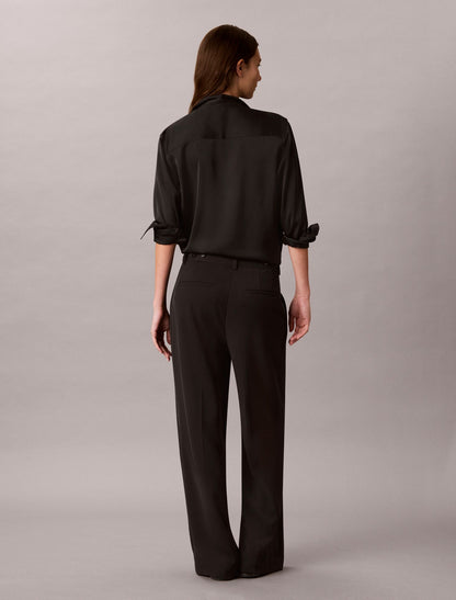 Twill Wide Leg Pants - Calvin Klein Women