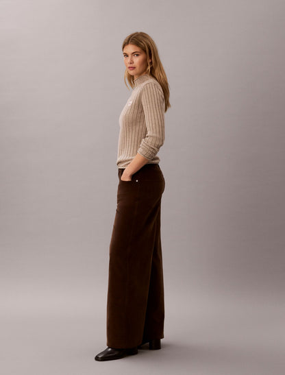 Corduroy Wide Leg Pants - Calvin Klein Women