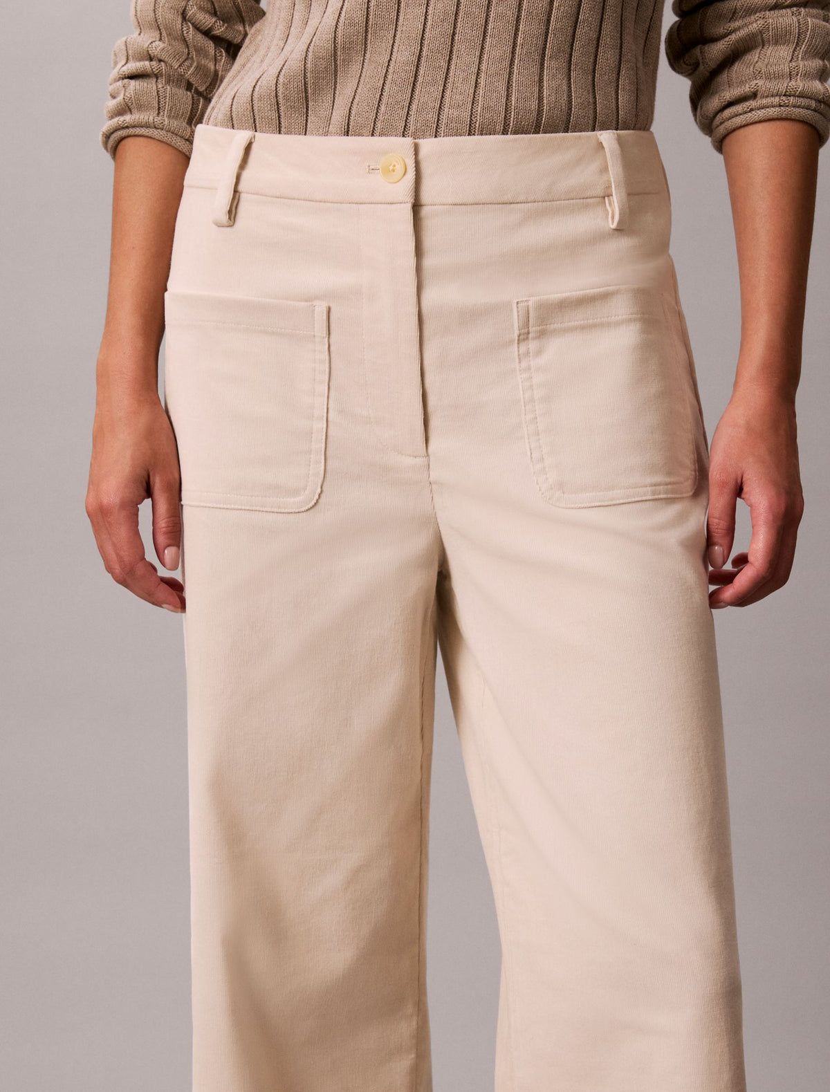 Corduroy Wide Leg Pants - Calvin Klein Women