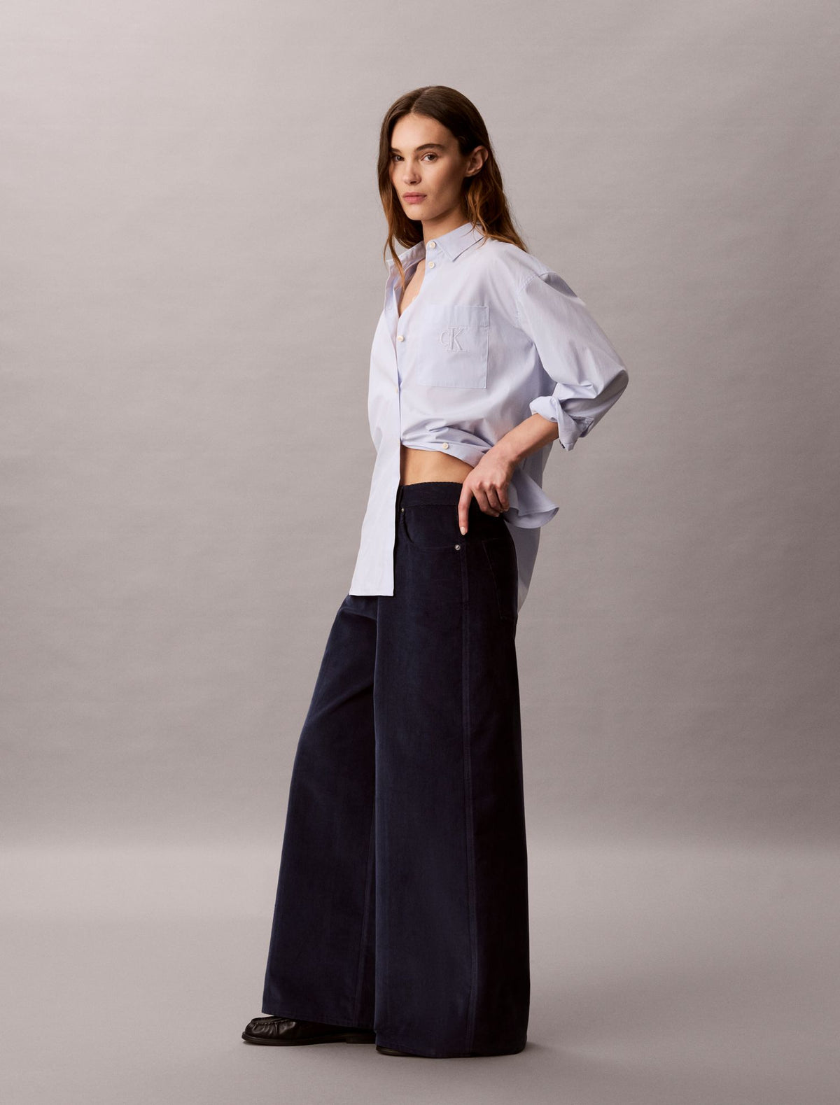 Corduroy Wide Leg Pants - Calvin Klein Women