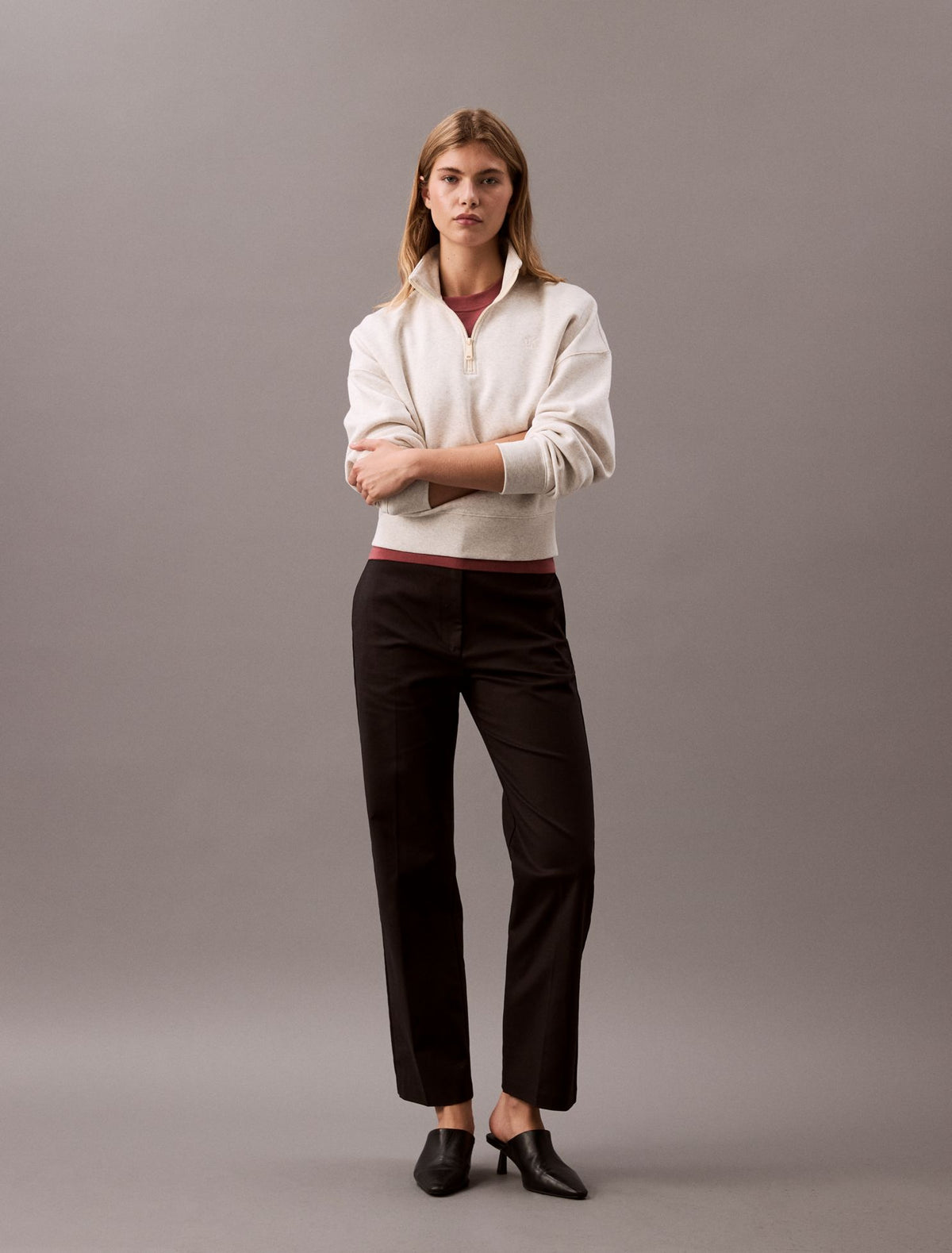 Cotton Stretch Straight Fit Chino Pants - Calvin Klein Women