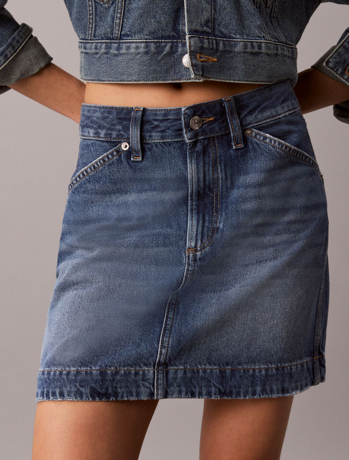 Workwear Denim Mini Skirt - Calvin Klein Women