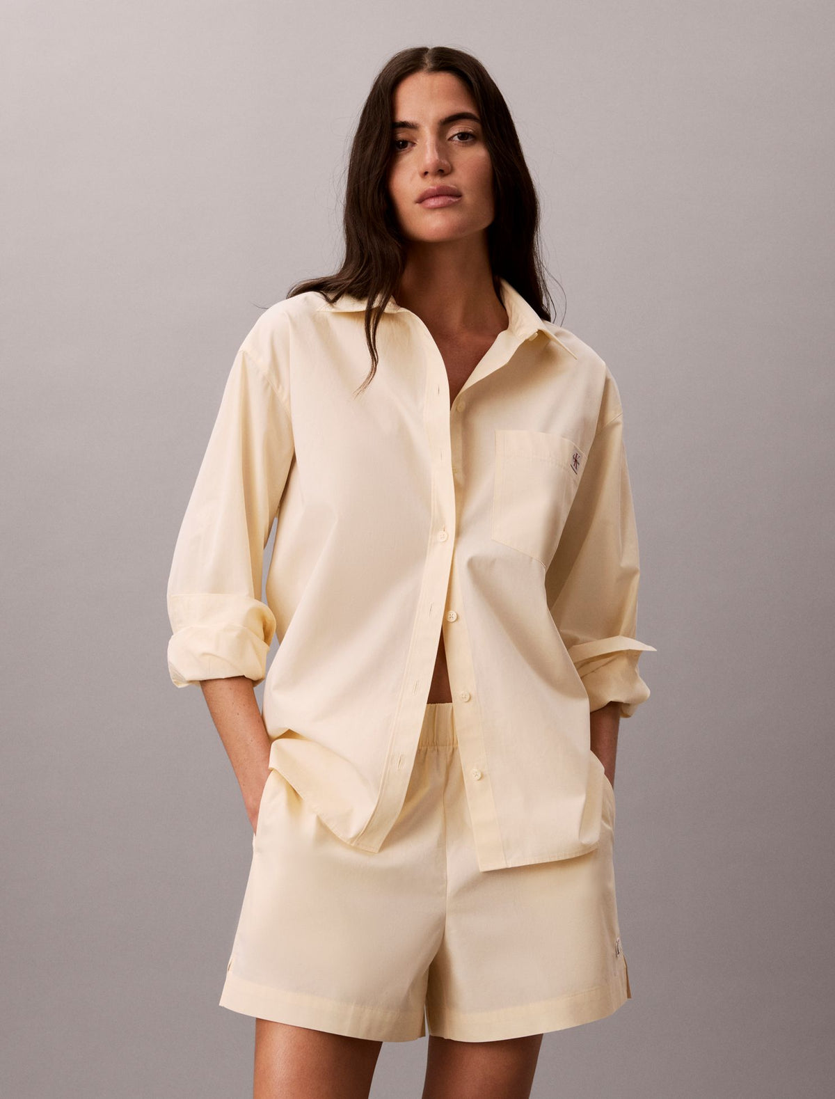 Cotton Poplin Pull-On Shorts - Calvin Klein Women