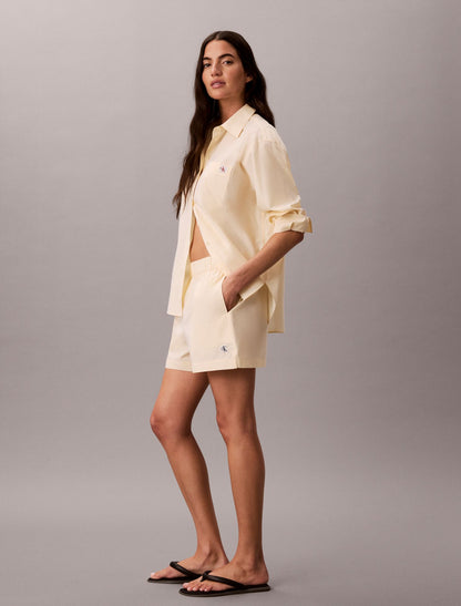 Cotton Poplin Pull-On Shorts - Calvin Klein Women