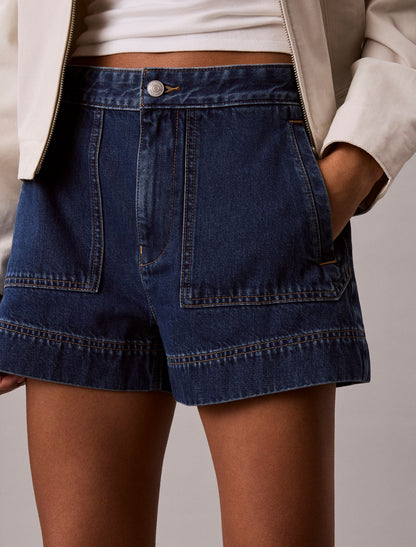Denim Utility Shorts - Calvin Klein Women
