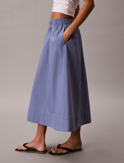 Cotton Poplin Midi Skirt - Calvin Klein Women