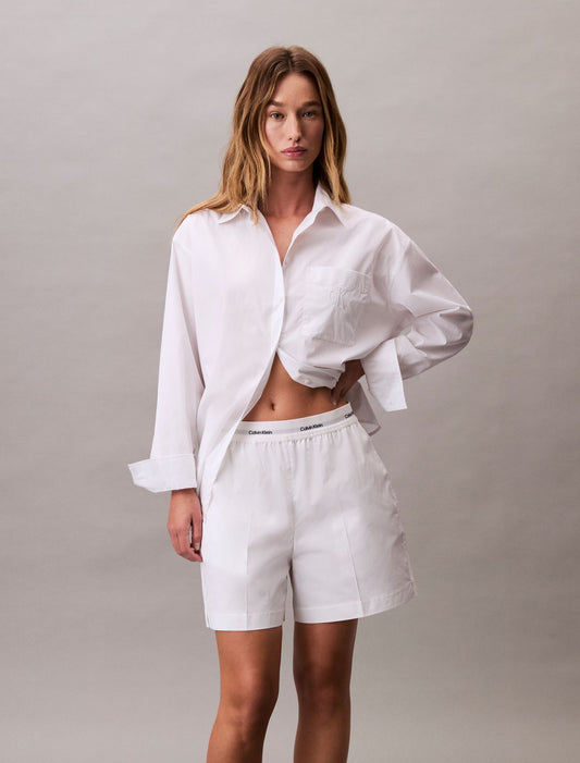Logo Waistband Cotton Shorts - Calvin Klein Women