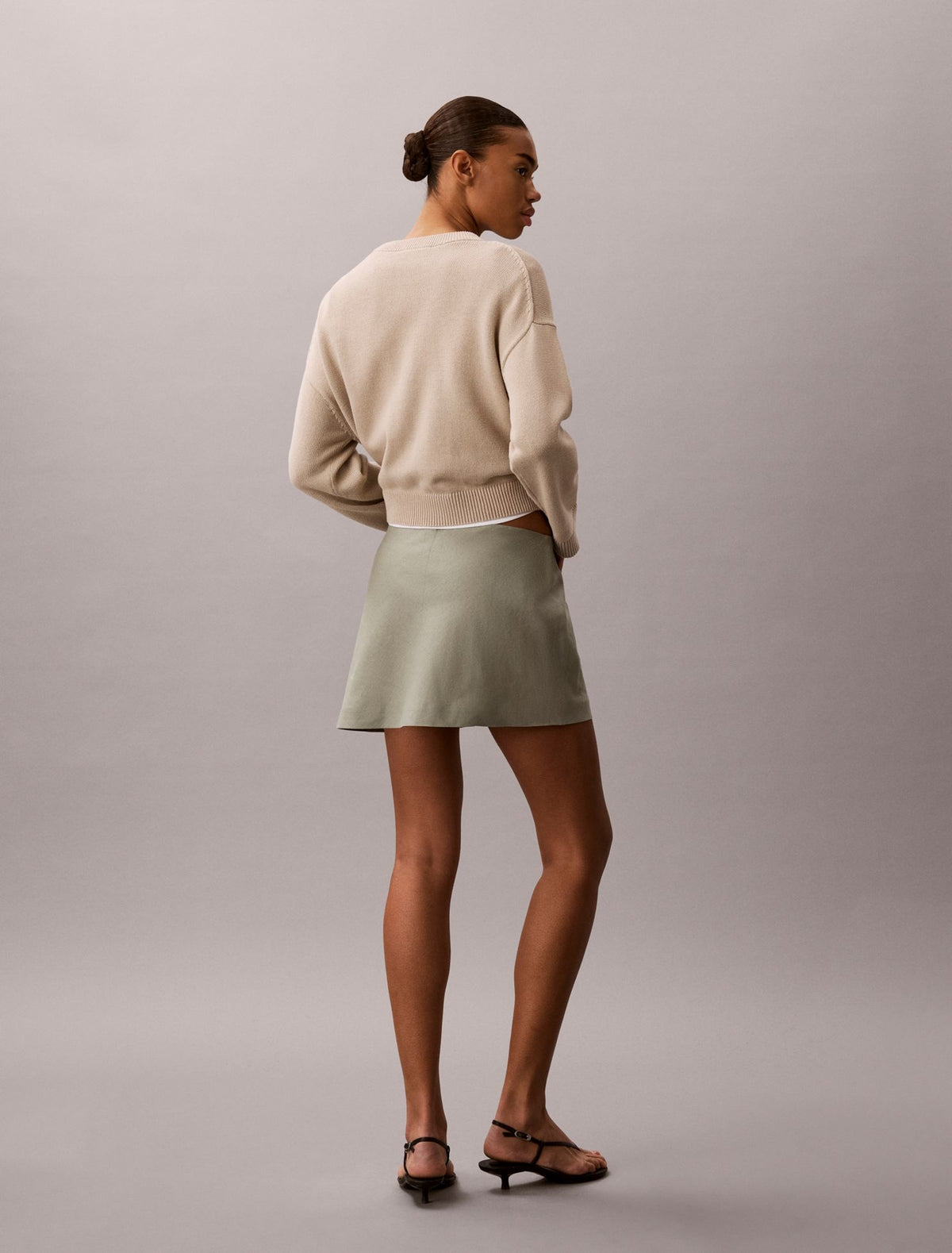 Linen Blend Mini Skort - Calvin Klein Women